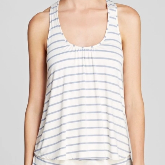 Eberjey Striped Racerback Shelf Bra Tank - Picture 1 of 5